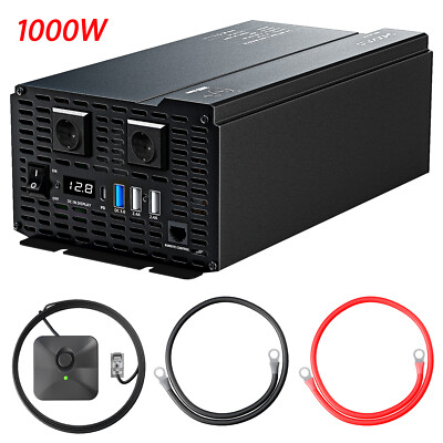 1000W Correct Sine Wave Power Inverter DC 12V to AC 230V w/ LCD Digital Display