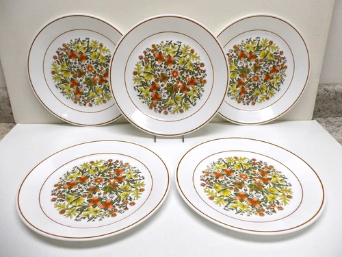 Corelle Indian Summer Dinner Plate Lot of 5 Autumn Floral Set 10 1/4"