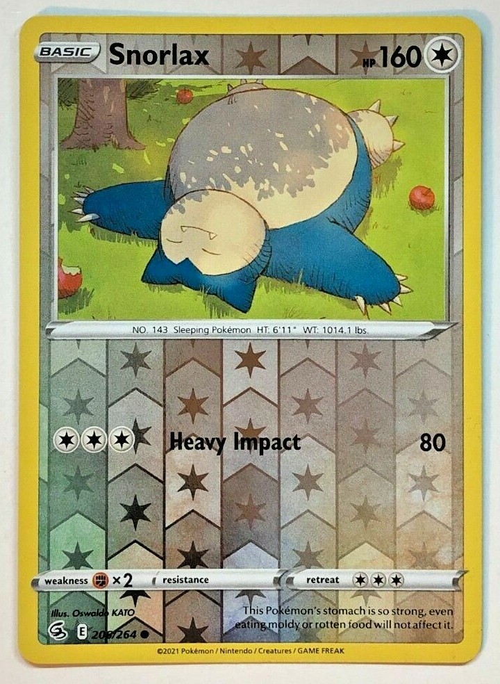 Pokemon Fusion Strike Snorlax 206/198 Reverse Holo NM/M eBay
