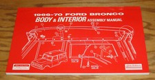 1966 1967 1968 1969 1970 Ford Bronco Body Interior Assembly Manual