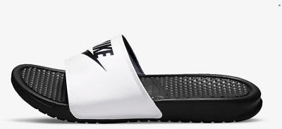 Nike Benassi JDI Slide White and Black 343880-100 Size mens 12 Slippers Sandals 