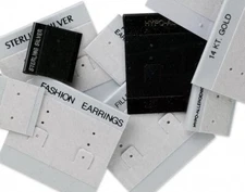 50 Earring Display Cards A MIX of 1-2 Inches Size, Color & Imprints *