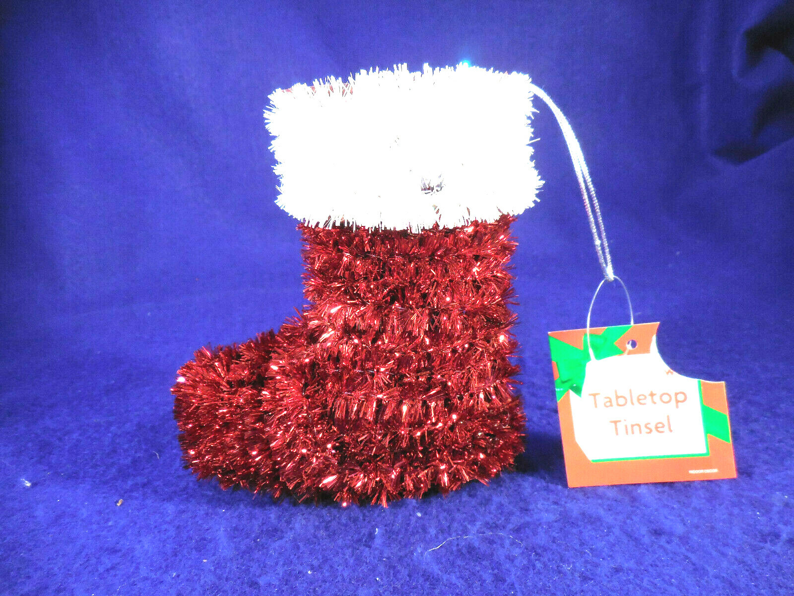SANTA'S BOOT TINSEL WRAPPED ORNAMENT eBay