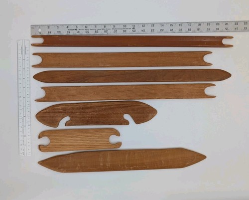 Vintage Weaving Stick Shuttles Lot Of 7 Pieces