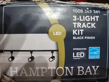 Hampton Bay 4ft LED Linear Track Lighting Kit 3-Light Black Integrated System