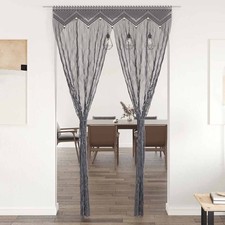 Rideau Macramé 140x240 cm Coton Crème Fenêtre Porte Séparateur de Pièce vidaXL