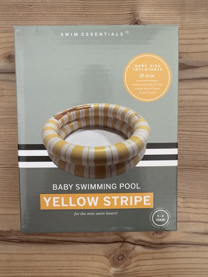 Swim Essentials Piscine bébé ronde Yellow Stripe Ø 60 cm jaune/blanc