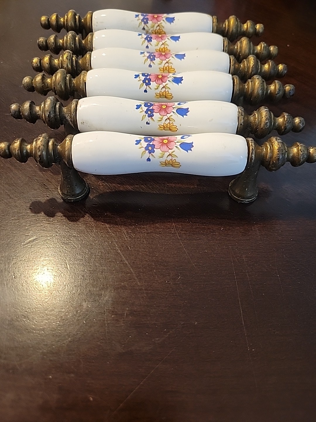 6- 3" HolesBar/Handle Cabinet Drawer Pull Hardware Flower P50032C-ABW-C 5" Long