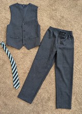 Boys IZOD Blue Suit Vest Pants Size 12 EUC LN  Tie Easter Set