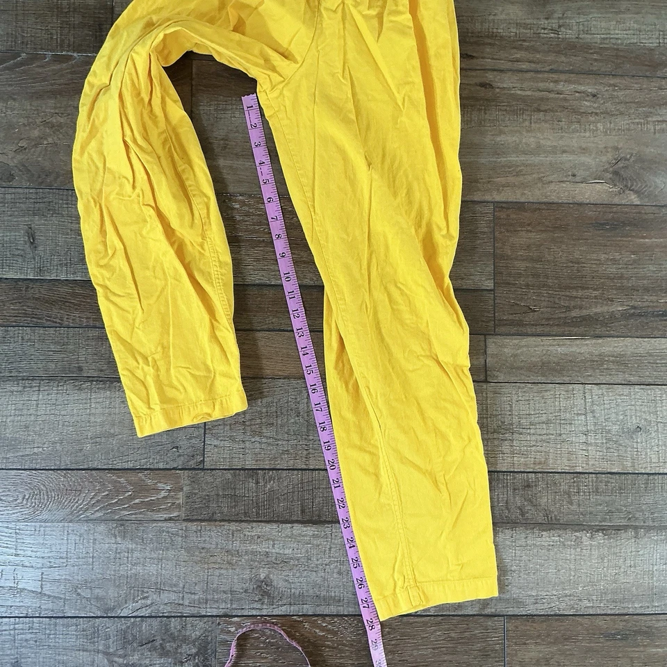 Mono utilitario de algodón amarillo de colección de los años 80 para mujer 10 ropa de trabajo con cinturón cremallera frontal #321111 Foto 3 de 4