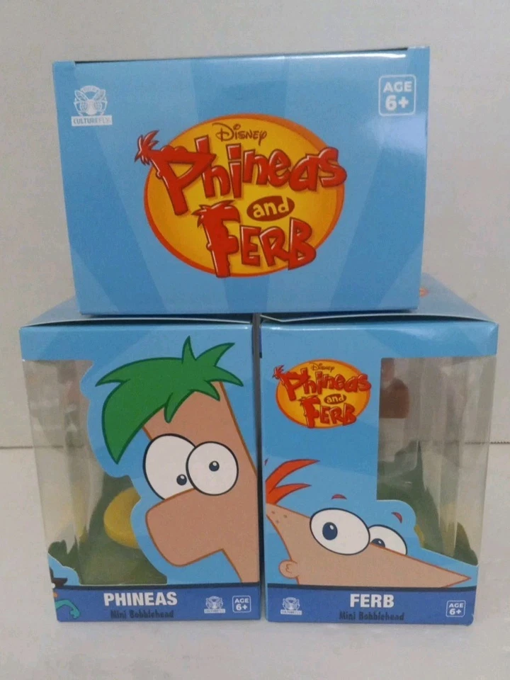 Disney Phineas and Ferb + Agent P Mini Bobbleheads New - Image 3 of 3