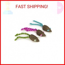 SmartyKat 3 Count Magic Mice Compressed Catnip Ribbon Cat Toys - Green/Pink/Bl