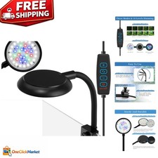 Versatile LED Clip Light for Small Aquariums - Dimmable, Waterproof, Safe