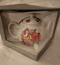Disney Parks Beauty and the Beast Princess Belle Roses Floral Teapot, NIB