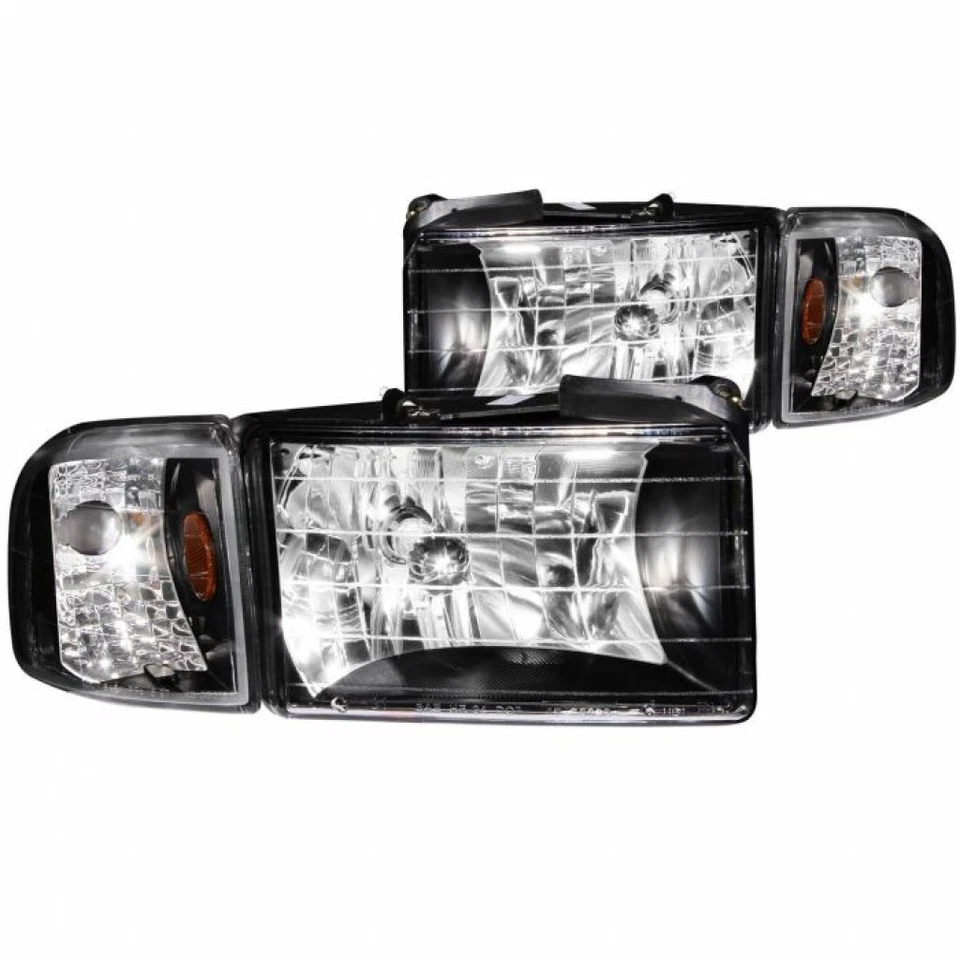 Faros de cristal negros ANZO para Dodge Ram 2500/3500 1994-2002 Foto 3 de 4
