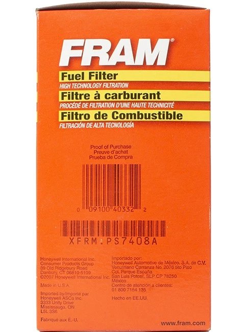 Filtro separador de agua combustible FRAM 1996-2002 Chevrolet Express V8 6,5 PS7408A Foto 4 de 4