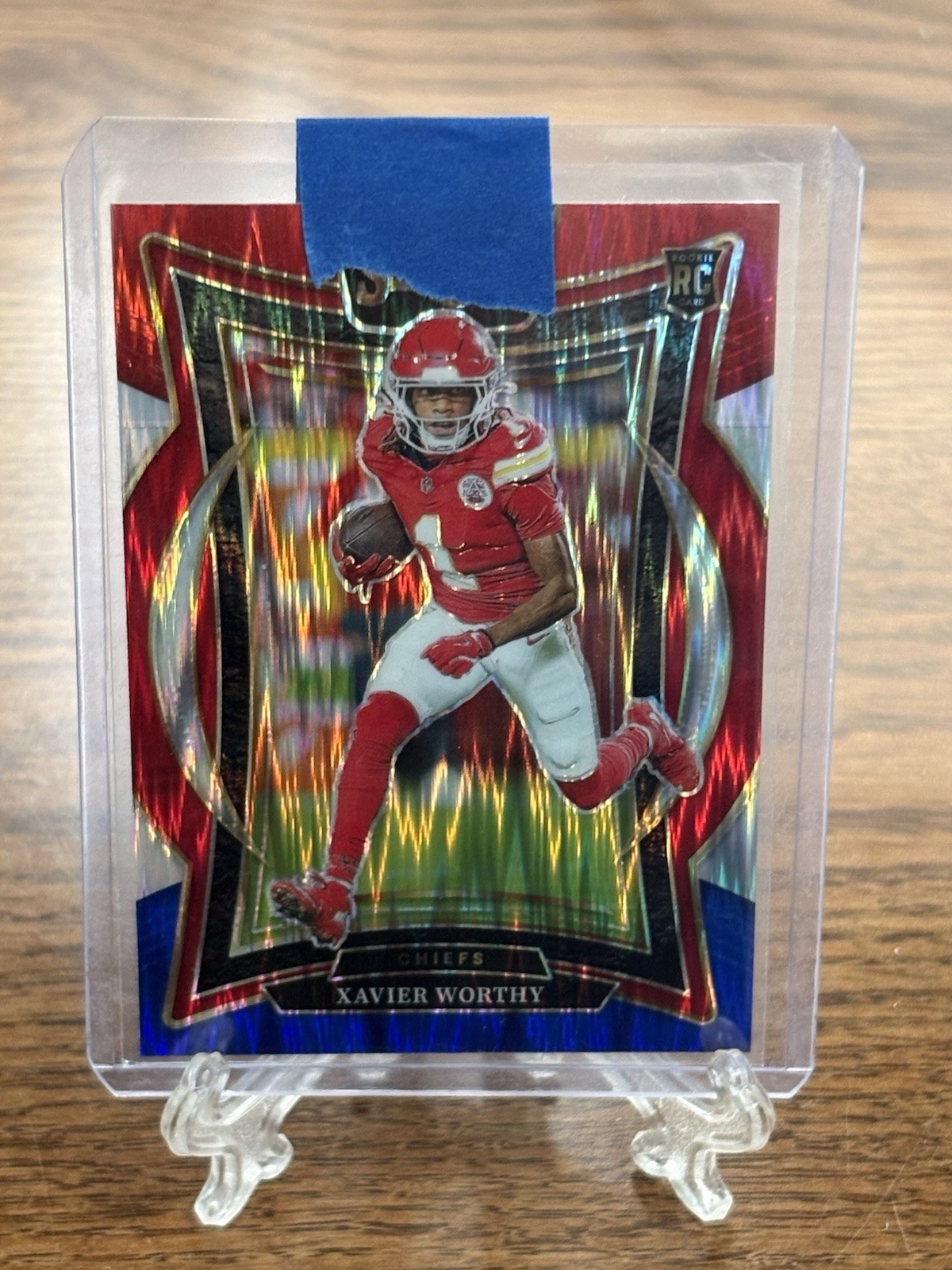 Xavier Worthy Red Blue Prizm Shock #32