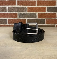 Amish Made Handcrafted Men's Stitched Black Leather Belt Made in USA Retails 89