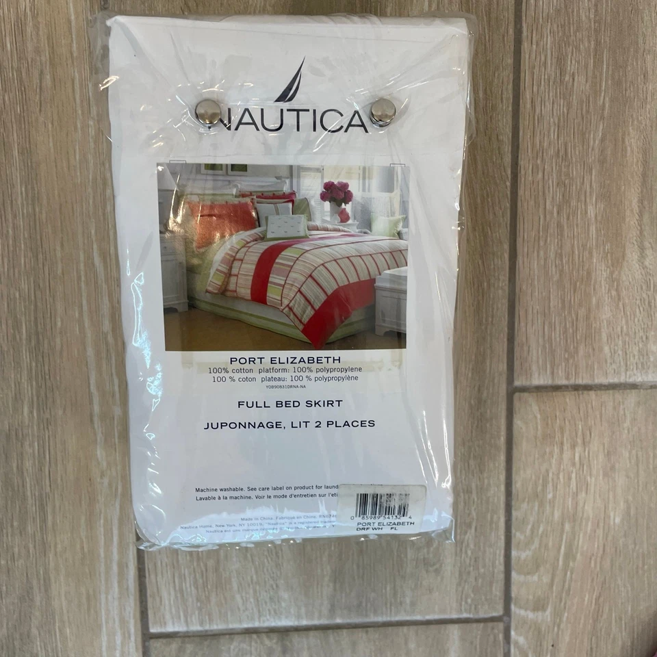Nautica Port Elizabeth полный юбка для кровати зеленый белый в полоску новый нераспакованный 54 x 76 новый - Изображение 2 из 4