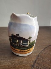 Antique Porcelain Creamer Souvenir of School House in Rockland, MICHIGAN