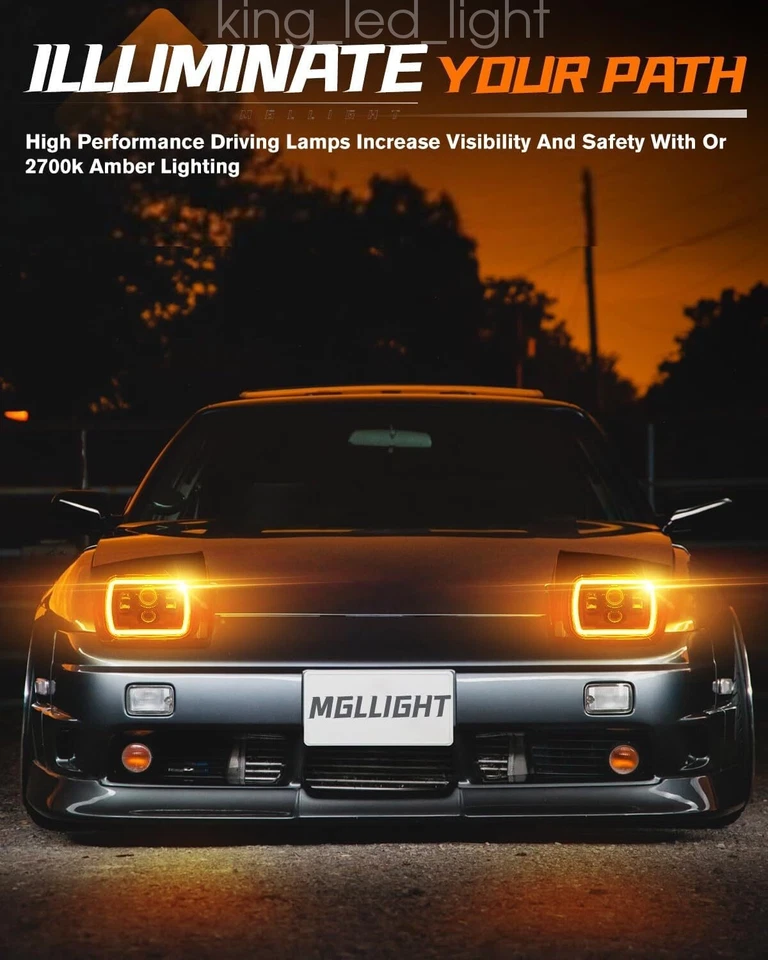 2x LED Scheinwerfer 5x7" E-geprüft High/Low Amber DRL For Chevrolet Corvette C4 - Bild 3 von 4