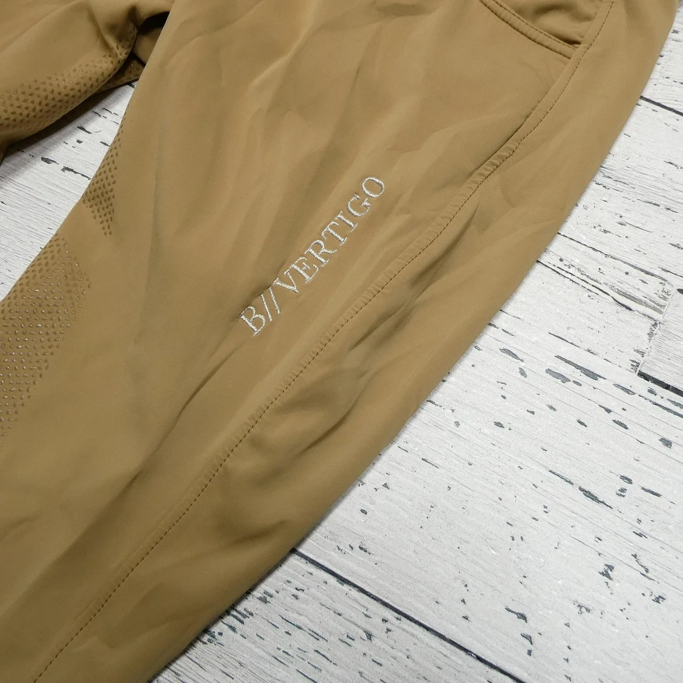 Calças de equitação B/Vertigo femininas 32 bronzeadas assento completo silicone aderência equestre - Imagem 2 de 4