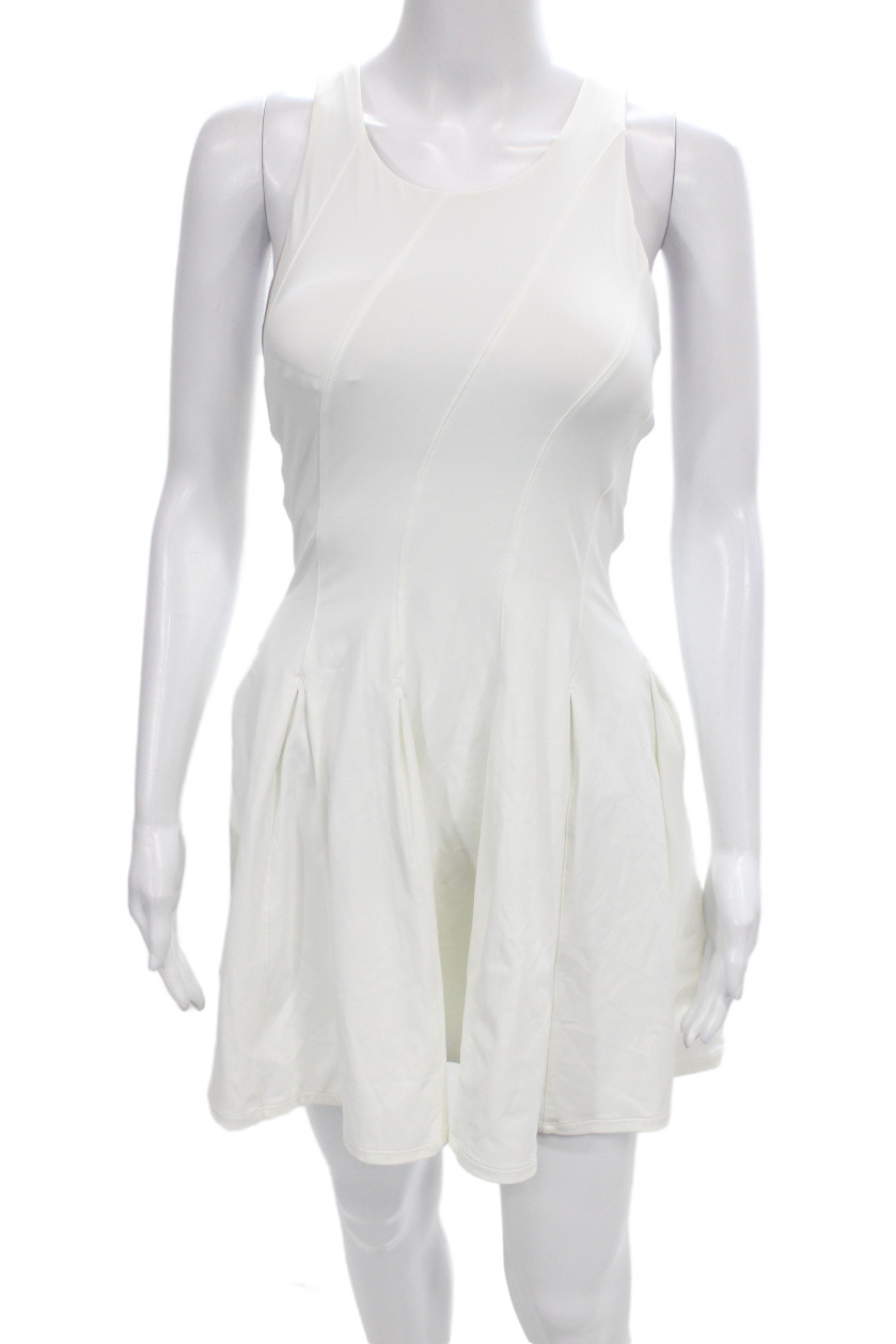 Lululemon Womens Fit & Flare Tank Dress White Polyester Size 6Free Shipping in US $100+ Orders | $6.95 Orders Below