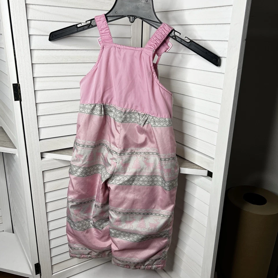 Pantalones de nieve Zero Xposur para niñas rosa blanco gris pantalones de esquí talla 24 meses **DEFECTOS LEER Foto 3 de 4