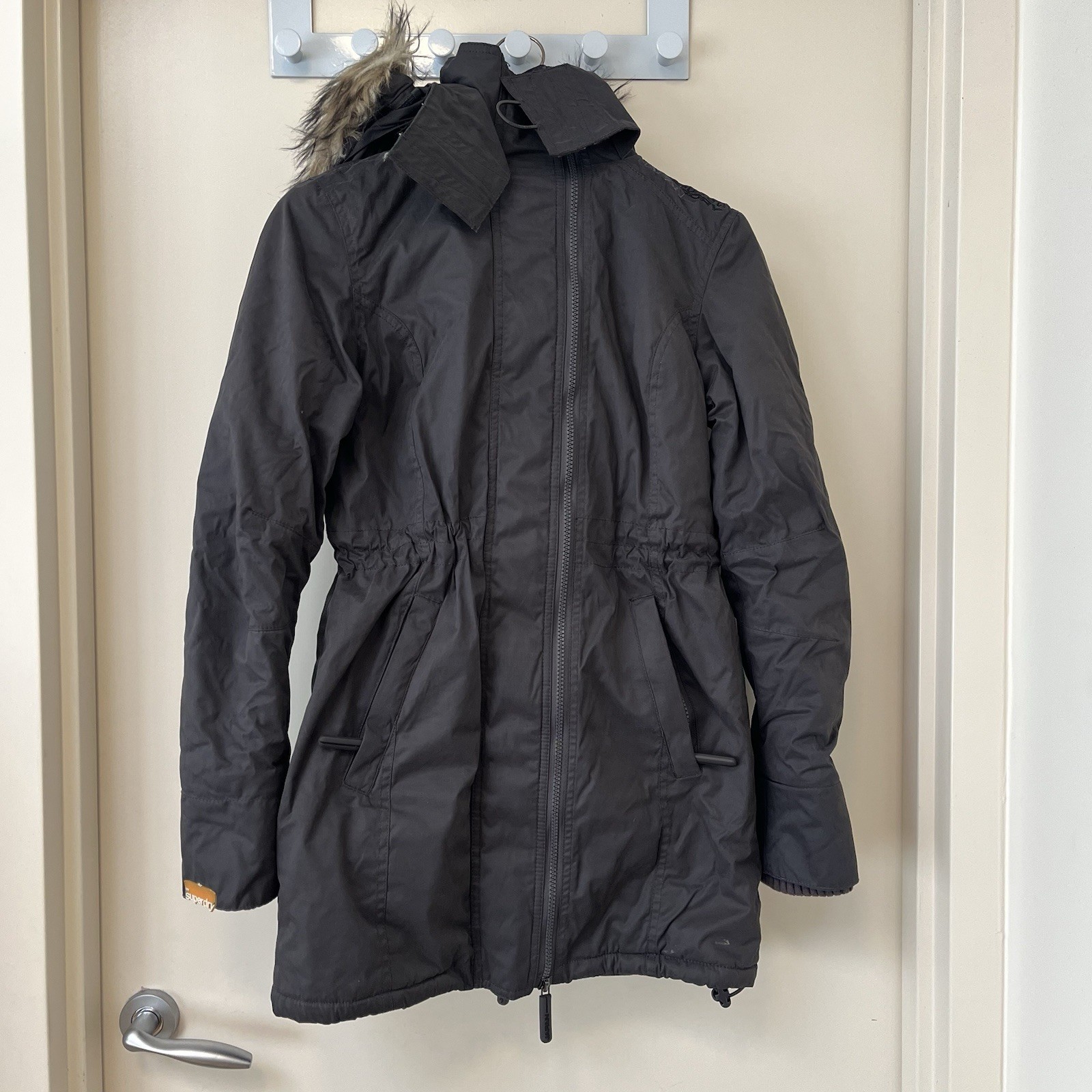 SUPERDRY The Windcheater Jacket Women's XS Hooded Three way up Triple Layer Zip