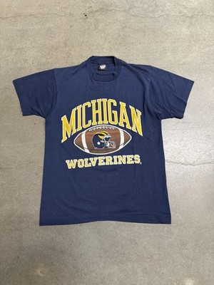 Vintage 90 s Michigan Wolverines Football Graphic T-Shirt Mens Large Made In USA