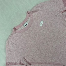 Nike Pink Fleece Crewneck Sweatshirt Women s Small Embroidered Logo