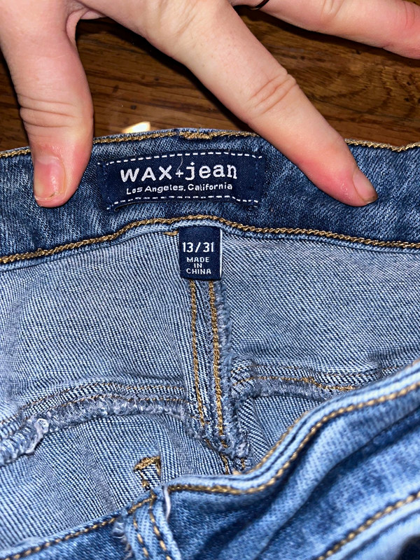 WAX+JEAN Women's Blue Distressed Skinny Denim Jeans Cotton Juniors Size 13