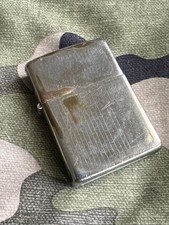 1972 Vintage Zippo Lighter - Engine Turned - Ribbed Chrome