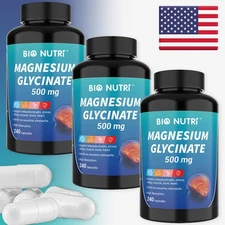 Magnesium Glycinate For Improved Sleep Stress Anxiety Relief 500mg 240 Capsules