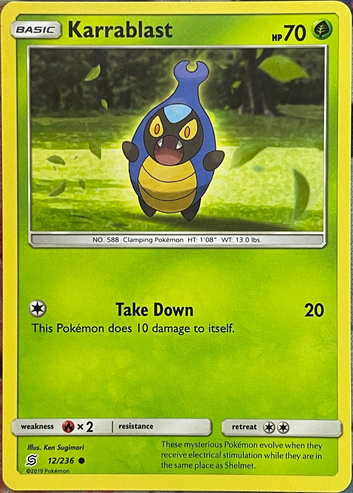 Karrablast - 12/236 - Unified Minds Pokemon 2019