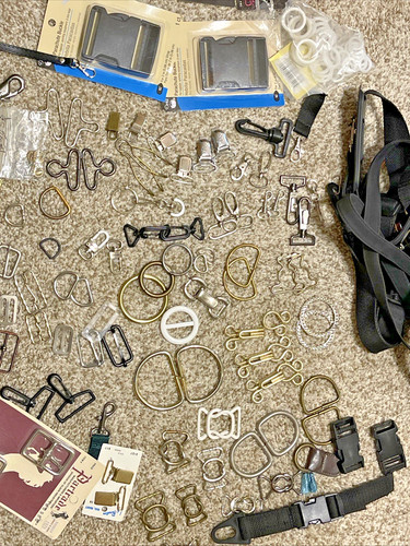 CRAFT LOT MIX O D Rings Buckles Macrame Purse Bag Backpack Hardware Straps