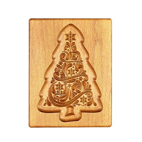 Christmas Wooden Gingerbread Cookie Mold Carved Shortbread Mold - Picture 7 of 22