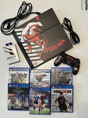 PlayStation 4 Console 500 GB 1 Controller Spider-man Skinit 6 Games