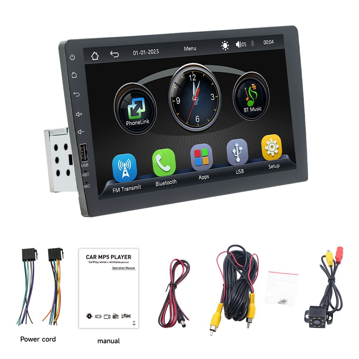 Car Stereo Radio Player Dash Single DIN GPS WiFi FM For Honda Civic 2001-2005