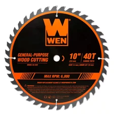 10 In. 40-Tooth Carbide-Tipped Professional Woodworking Saw Blade for Miter Saws