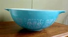 VTG Pyrex Amish Butterprint 444 Cinderella 4Qt Nesting Mixing Bowl Turquoise