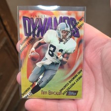 Topps 1997 Finest Tim Brown Oakland Raiders #38 Dynamos Chromium Skin Protector