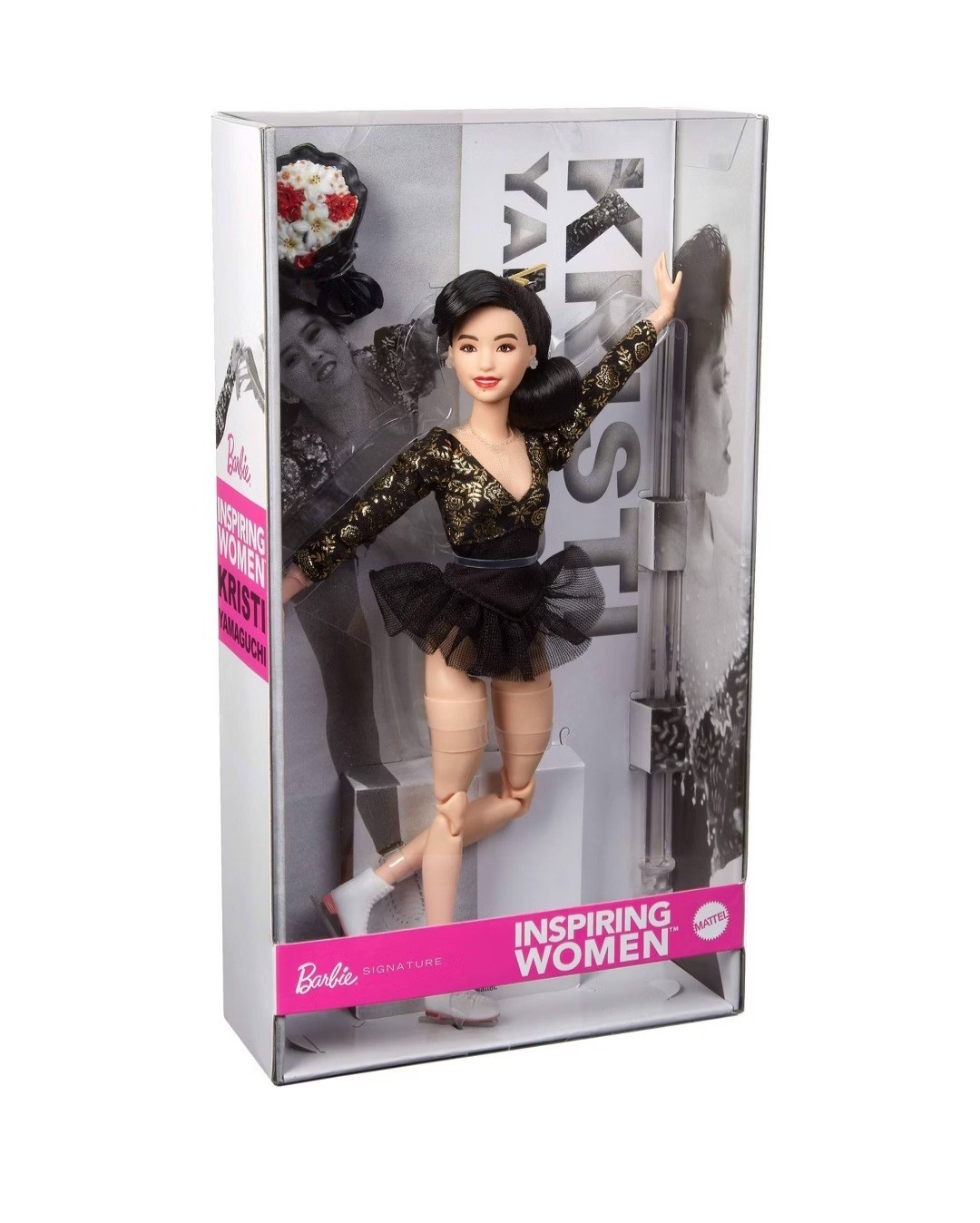 Barbie Inspiring Women Kristi Yamaguchi Collectible Doll Asian New W Doll Stand