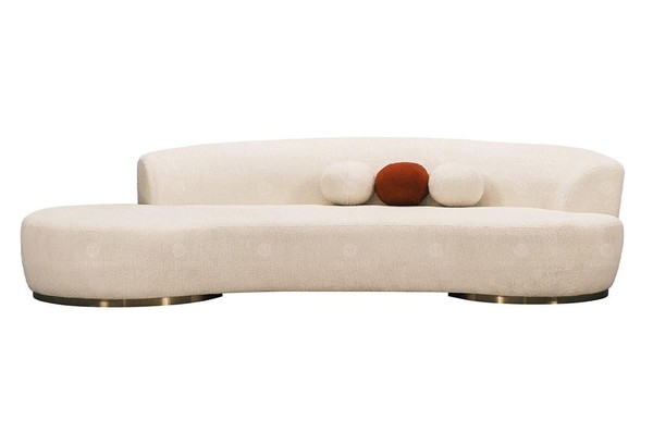Polstersofa Dreisitzer Couch Sofa 3 Sitzer Stoffsofa Moderne Weiß-image