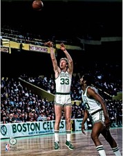 Larry Bird Boston Celtics Unsigned Jump Shot Photo
