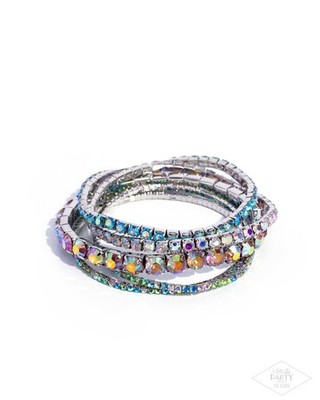 Paparazzi Persistent Pizzazz - Multi - Rhinestones - Set of 5 Str. Bracelets