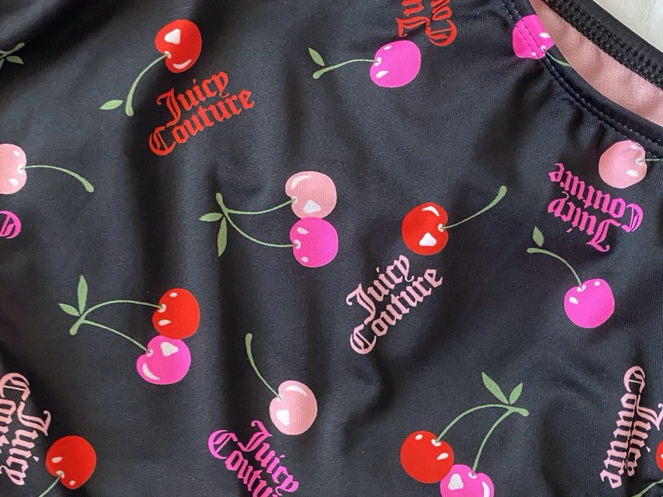 Traje de baño Juicy Couture con volantes recortados de una pieza forrado logotipo de cereza talla M NUEVO Foto 2 de 4