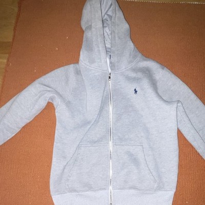 Polo Ralph Lauren Herren Zip Hoodie Fleece mit Kapuze Logo Grau Gr. M