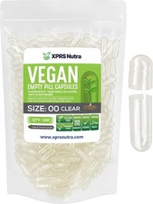 Size 00 Clear Empty Vegan Capsules Vegetarian Veggie Capsules Pills Caps Vegi