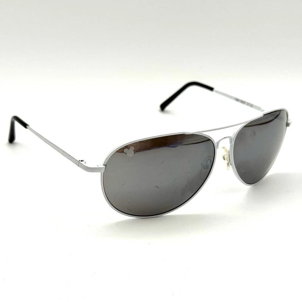 Disney Vintage White Aviator Sunglasses Pilot Style 15M1166DT-37125 Gray Tinted  - Image 2 of 4